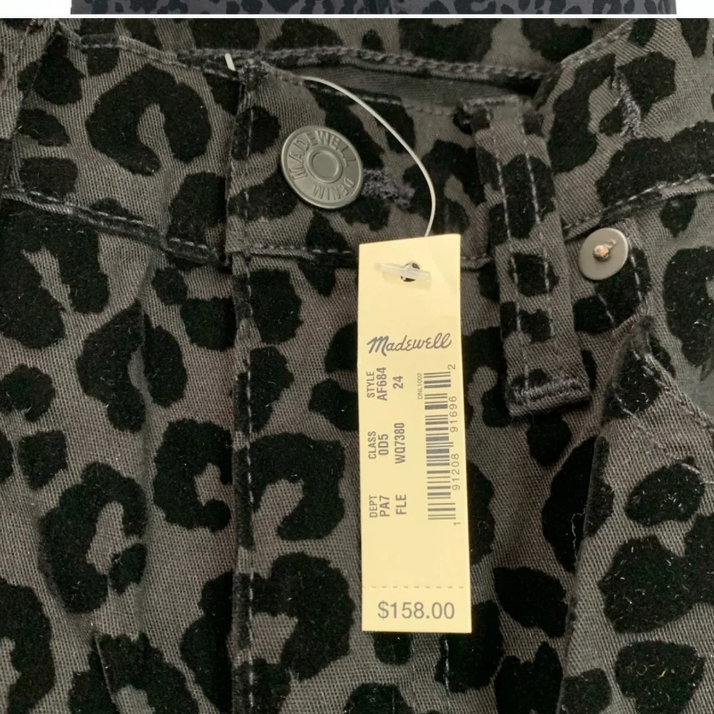 NWT MADEWELL 9" Mid Rise Black Leopard Skinny Jean - Picture 9 of 16